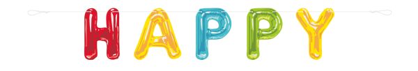 Happy Balloon Birthday Paper Letter Banner, 9 ft, 2pc Supply