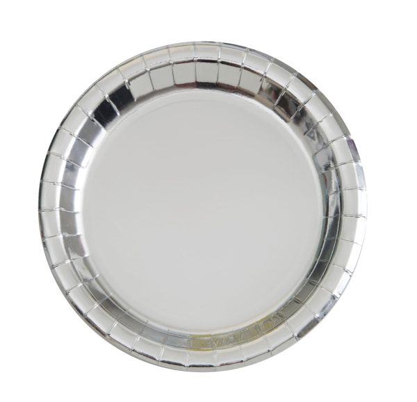 Silver Foil Round 7  Dessert Plates, 8ct For Discount