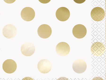 Gold Foil Dots Beverage Napkins, 16ct Fashion