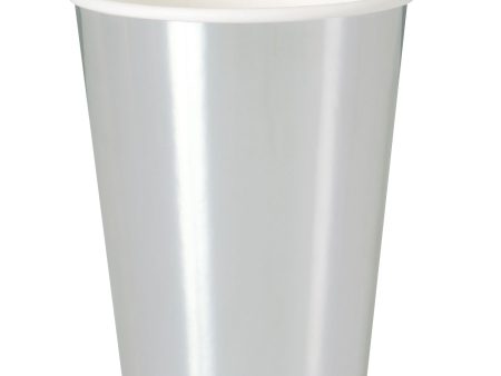 Silver Foil 12oz Paper Cups, 8ct Sale