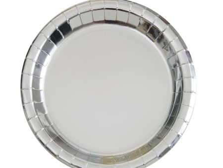 Silver Foil Round 9  Dinner Plates, 8ct Online