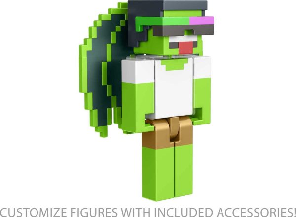 Minecraft Creator Series Party Shades Figure, Collectible Building Toy, 3.25-inch Action Figure with Accessories, For Cheap