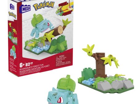 Mega Pokemon Bulbasaur s Forest Trek Building Set with 82 Compatible Bricks and Pieces Connect with Other Worlds Supply