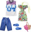 Barbie Ken Fashions 2-Pack Clothing Set, 1 Outfit & Accessory for Barbie Doll: Tropical Dress & Tote on Sale