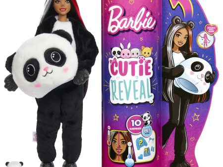 Barbie Cutie Reveal Doll with Panda Plush Costume & 10 Surprises Including Mini Pet & Color Change Cheap