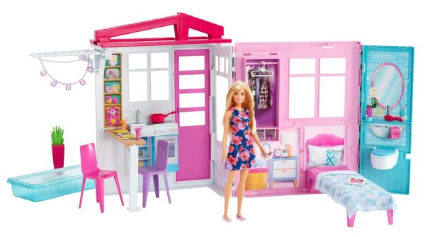 Barbie Doll and Dollhouse Portable Playset with Pool and Accessories Online Hot Sale