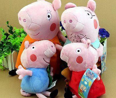 4Pcs Peppa Pig Family Plush Doll Stuffed Toy 30cm DADDY MUMMY 19cm Peppa GEORGE Online now